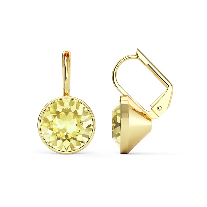 Bella Earrings with 4 Carat Jonquil Crystals Gold Plated
