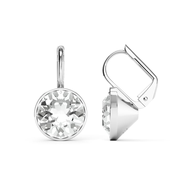 Bella Earrings with 4 Carat Clear Crystals Rhodium Plated
