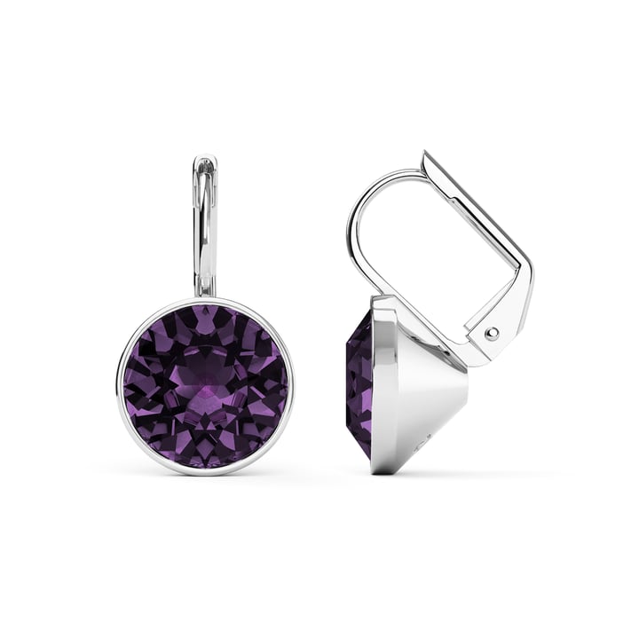Bella Earrings with 4 Carat Iris Crystals Rhodium Plated