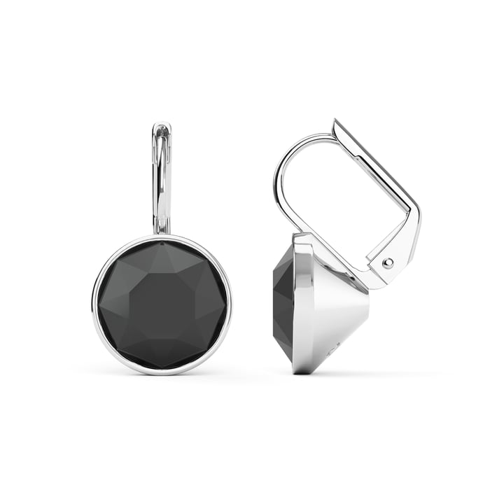 Bella Earrings with 4 Carat Jet Crystals Rhodium Plated