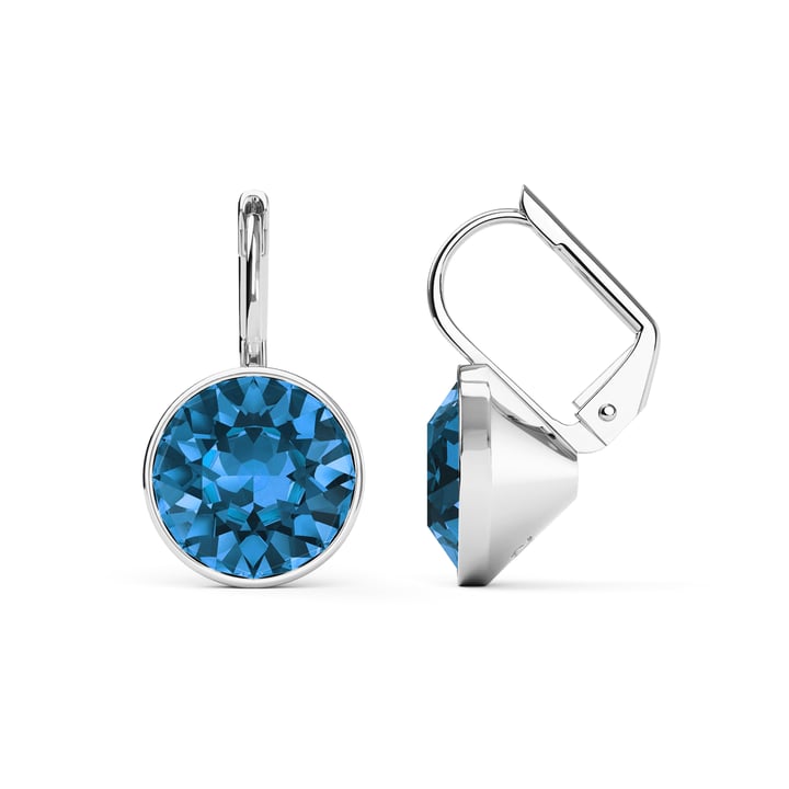 Bella Earrings with 4 Carat Sapphire Crystals Rhodium Plated