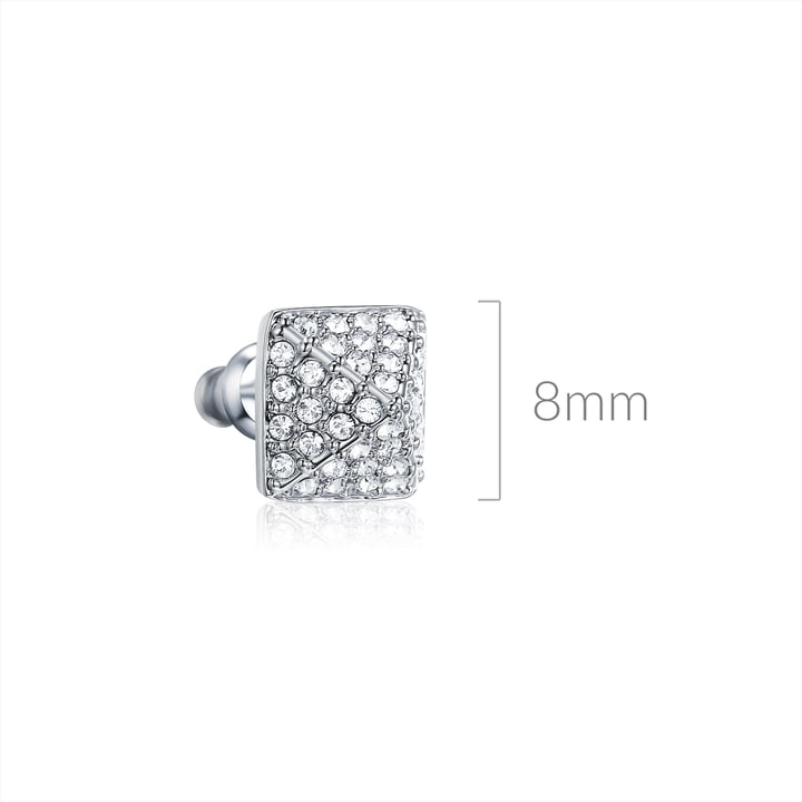 Glance Earrings with Swarovski Crystals Rhodium Plated Bridal
