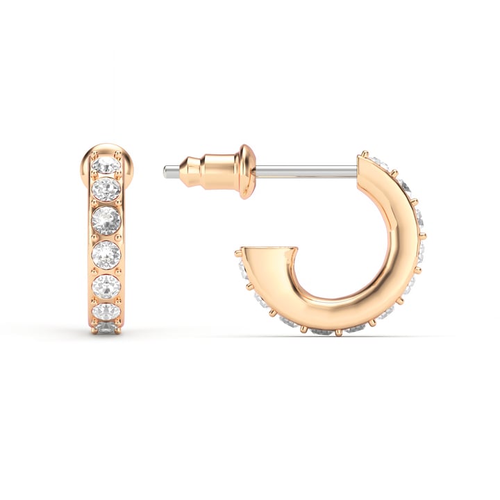 Eternity 11mm Mix Hoop Carrier Earrings with Clear Crystals Rose Gold Plated