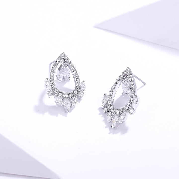 Raiya Drop Earrings with Clear Cubic Zirconia