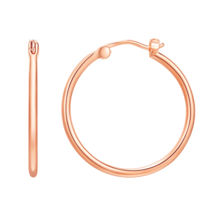Minimal Mix Carrier Hoop Earrings 26mm Rose Gold Plated