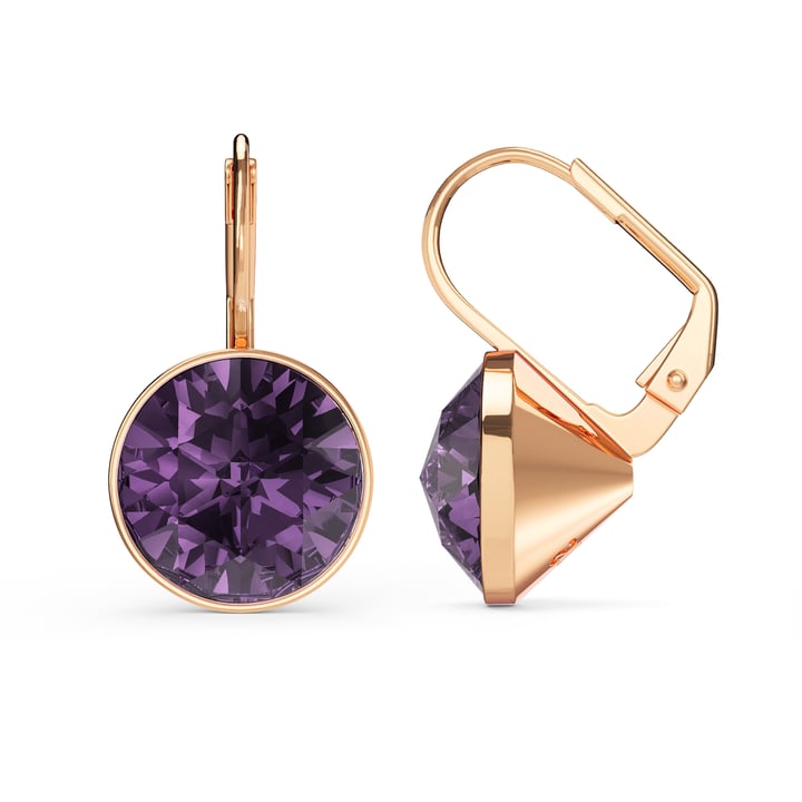 Bella Earrings 6 Carat Drop Earrings Iris Crystals Rose Gold Plated