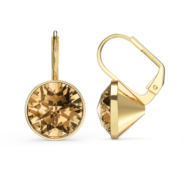 Bella Earrings 6 Carat Drop Earrings Light Colorado Topaz Crystals Gold Plated