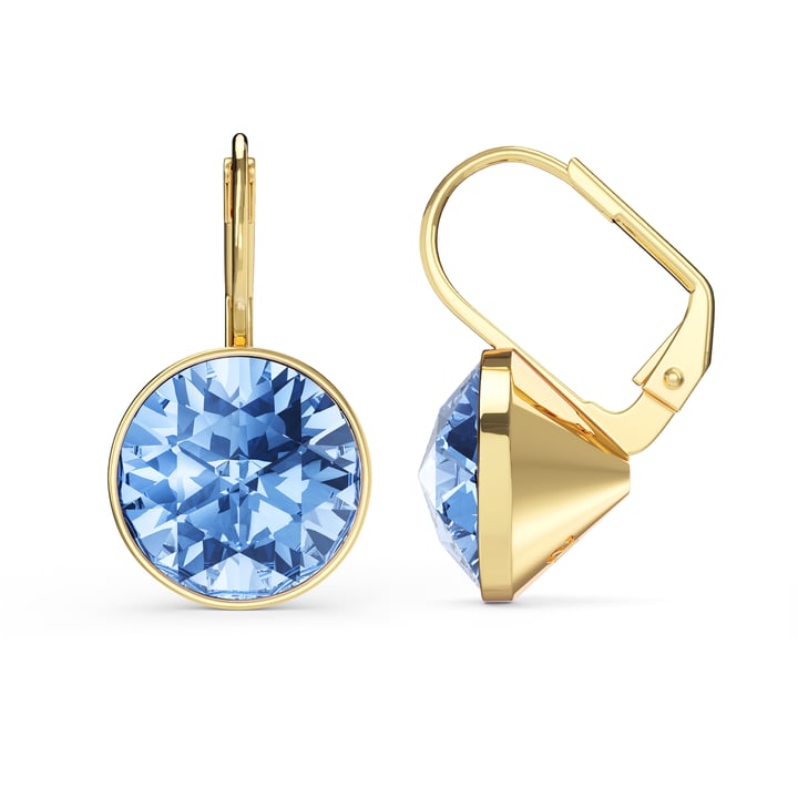 Bella Earrings 6 Carat Drop Earrings Light Sapphire Crystals Gold Plated