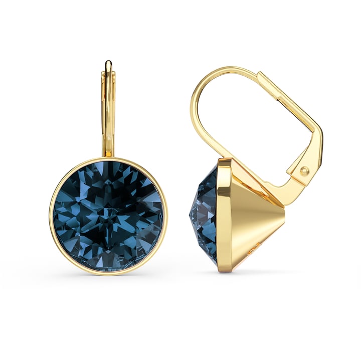 Bella Earrings 6 Carat Drop Earrings Montana Crystals Gold Plated