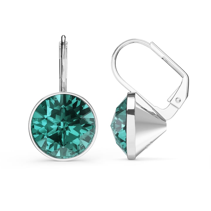 Bella Earrings 6 Carat Drop Earrings Blue Zircon Crystals Rhodium Plated