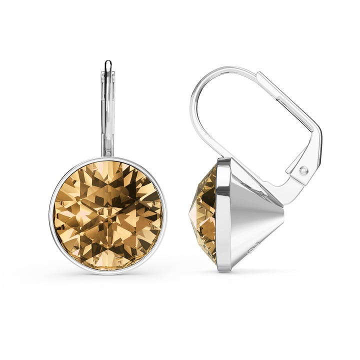 Bella Earrings 6 Carat Drop Earrings Light Colorado Topaz Crystals Rhodium Plated