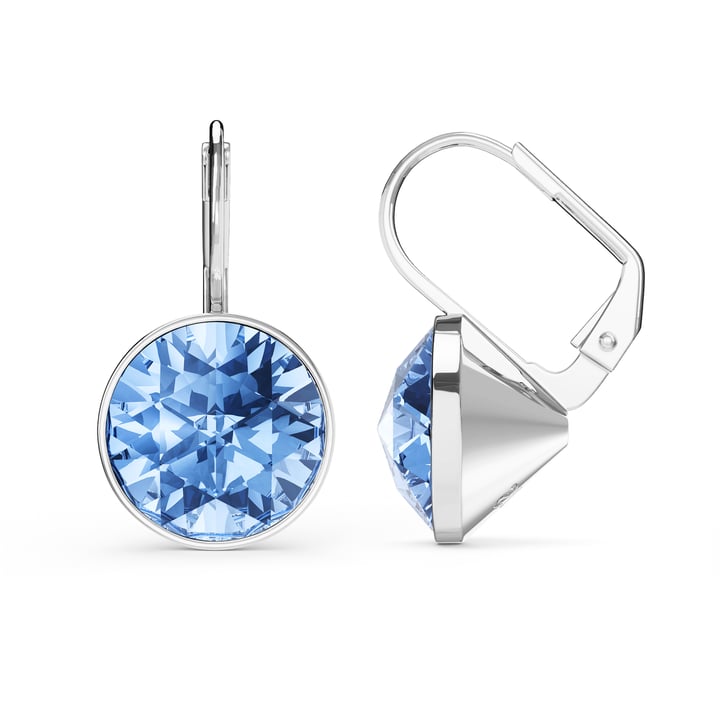 Bella Earrings 6 Carat Drop Earrings Light Sapphire Crystals Rhodium Plated
