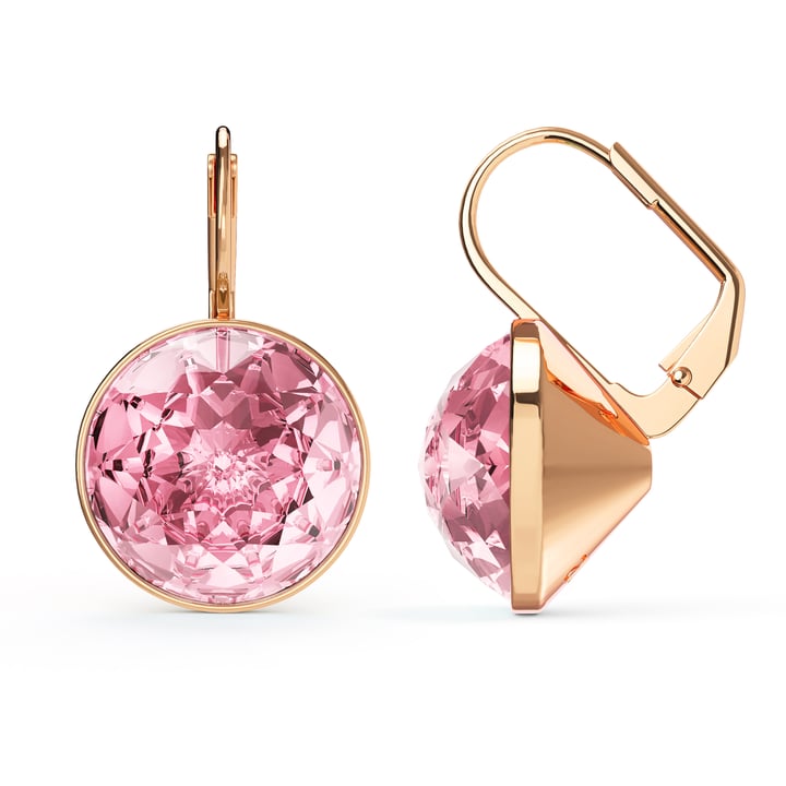 Bella Earrings 10 Carat Drop Earrings Light Rose Crystals Rose Gold Plated