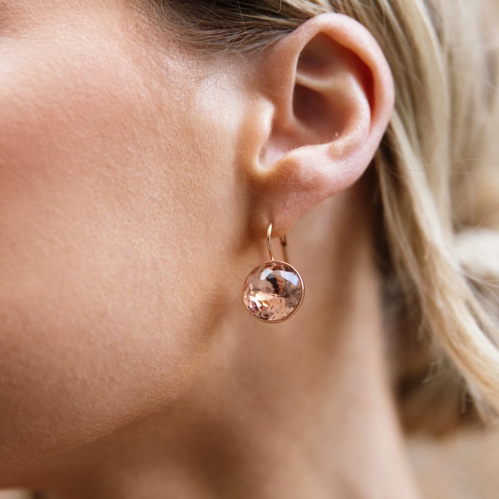 Bella Earrings 10 Carat Drop Earrings Vintage Rose Crystals Rose Gold Plated
