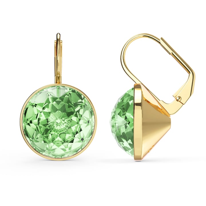 Bella Earrings 10 Carat Drop Earrings Peridot Crystals Gold Plated