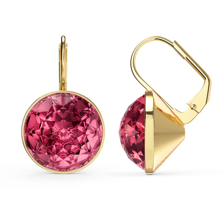 Bella Earrings 10 Carat Drop Earrings Rose Crystals Gold Plated