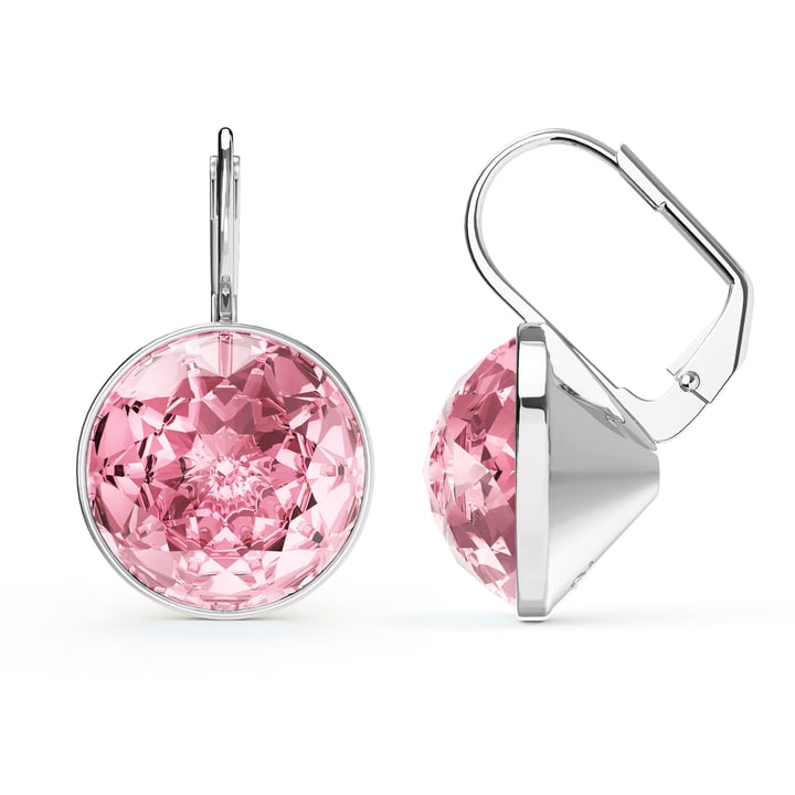 Bella Earrings 10 Carat Drop Earrings Light Rose Crystals Rhodium Plated