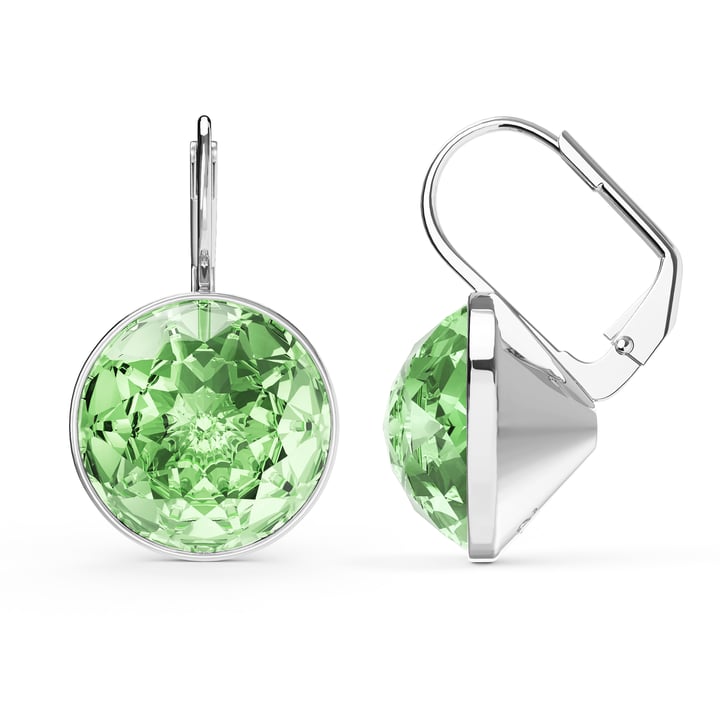 Bella Earrings 10 Carat Drop Earrings Peridot Crystals Rhodium Plated