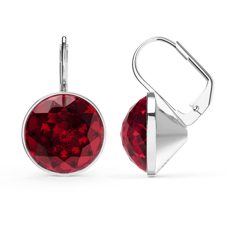 Bella Earrings 10 Carat Drop Earrings Ruby Crystals Rhodium Plated