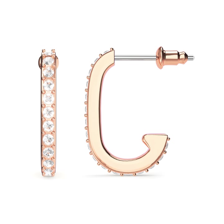 Eternity Mix Carrier Earrings 19mm Clear Rose Gold Plated