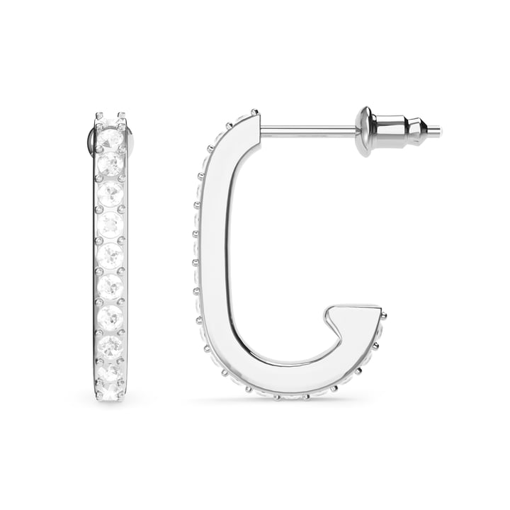 Eternity Mix Carrier Earrings 19mm Clear Rhodium Plated