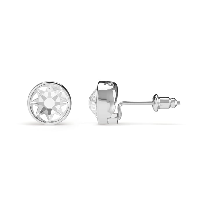 Mix Stud Carrier Earrings Clear Crystals Rhodium Plated