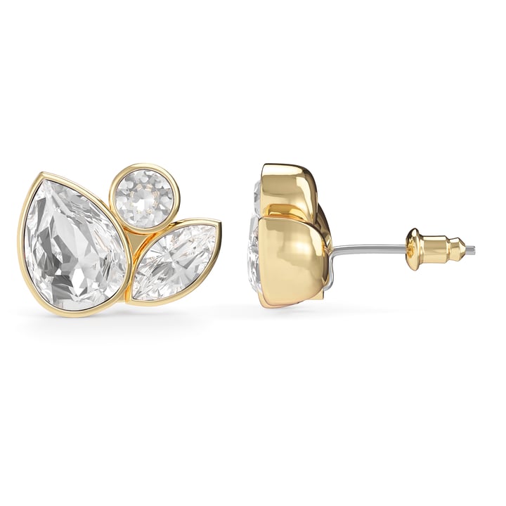Katia Drop Mix Carrier Earrings Clear Gold Plated