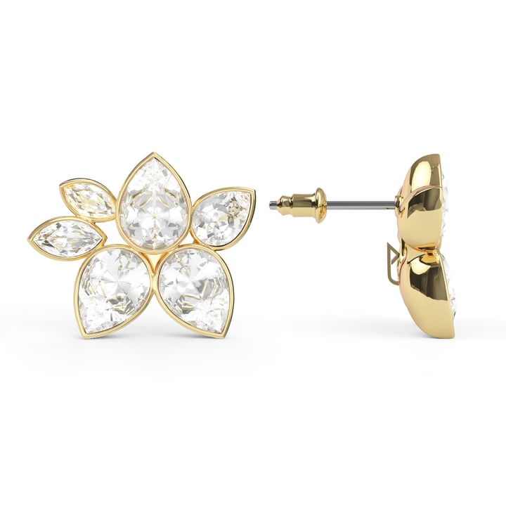 Robyn Mix Drop Carrier Earrings Clear Gold Plated