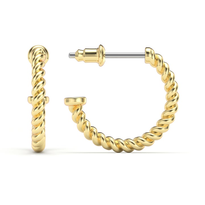 Rope Coil 17mm Mix Hoop Earrings Gold Plated