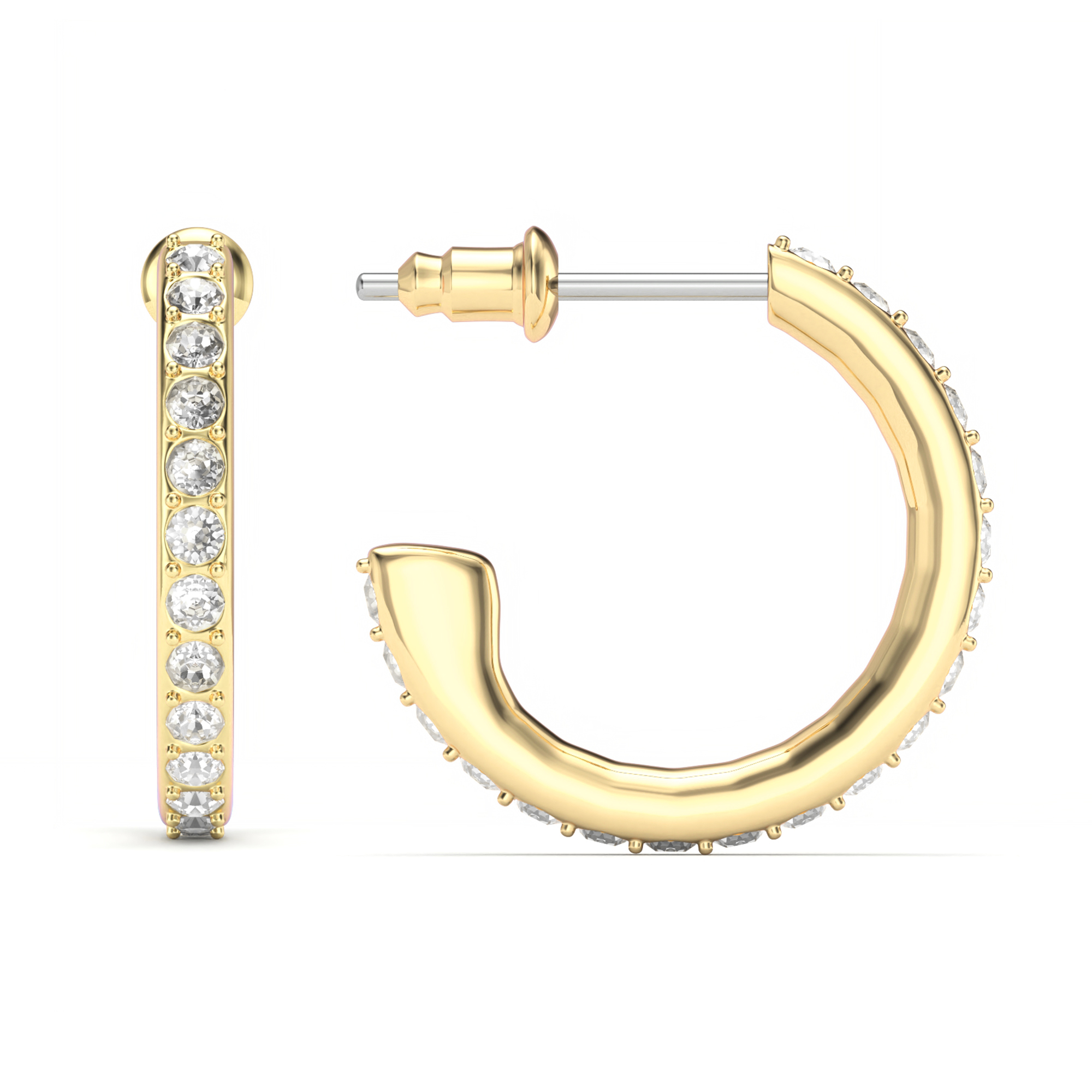 Eternity 18mm Mix Hoop Earrings Clear Crystals Gold Plated
