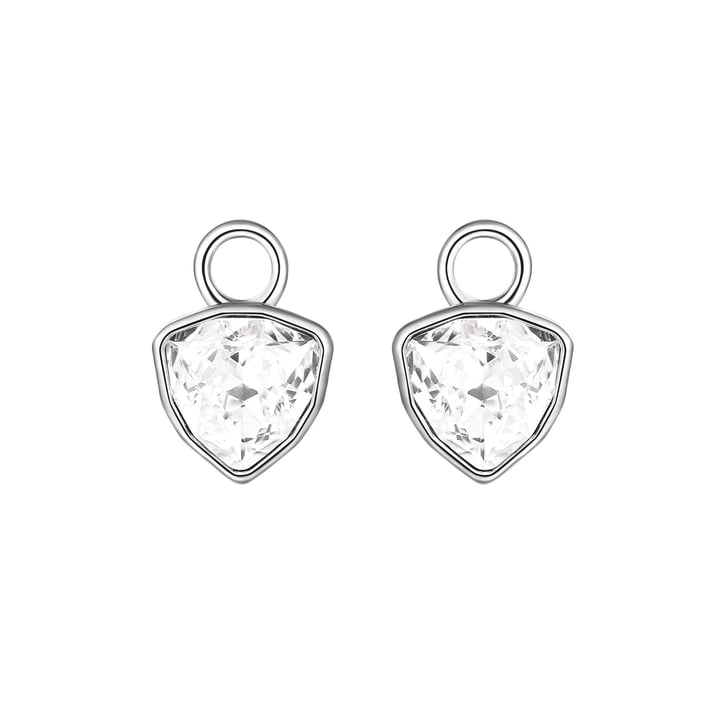 Trillion Mini Mix Charms with Clear Swarovski Crystal Rhodium Plated