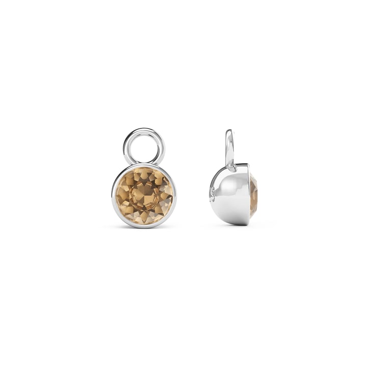 Bella 1 Carat Mix Charms with Light Colorado Topaz Swarovski Crystals Rhodium Plated