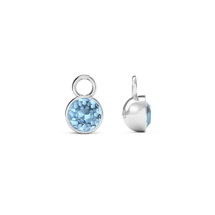 Bella 1 Carat Mix Charms with Light Sapphire Swarovski Crystals Rhodium Plated