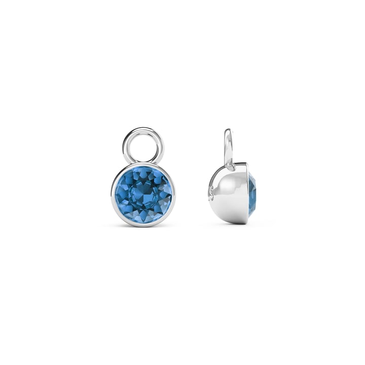 Bella 1 Carat Mix Charms with Sapphire Swarovski Crystals Rhodium Plated