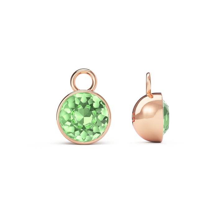 Bella 2 Carat Mix Charms with Peridot Swarovski Crystals Rose Gold Plated