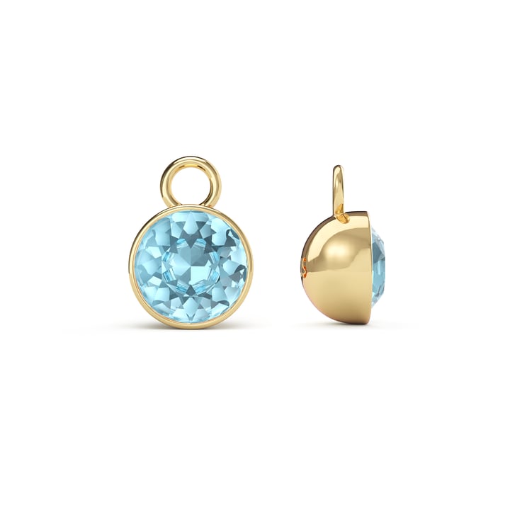 Bella 2 Carat Mix Charms with Aquamarine Swarovski Crystals Gold Plated