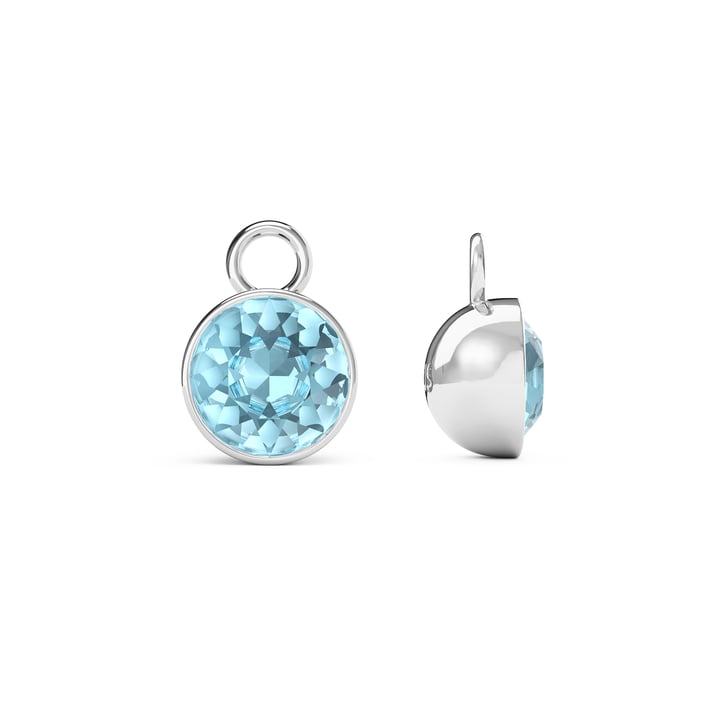 Bella 2 Carat Mix Charms with Aquamarine Swarovski Crystals Rhodium Plated