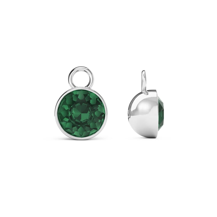 Bella 2 Carat Mix Charms with Emerald Swarovski Crystals Rhodium Plated