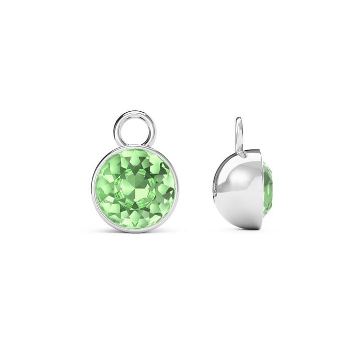 Bella 2 Carat Mix Charms with Peridot Swarovski Crystals Rhodium Plated