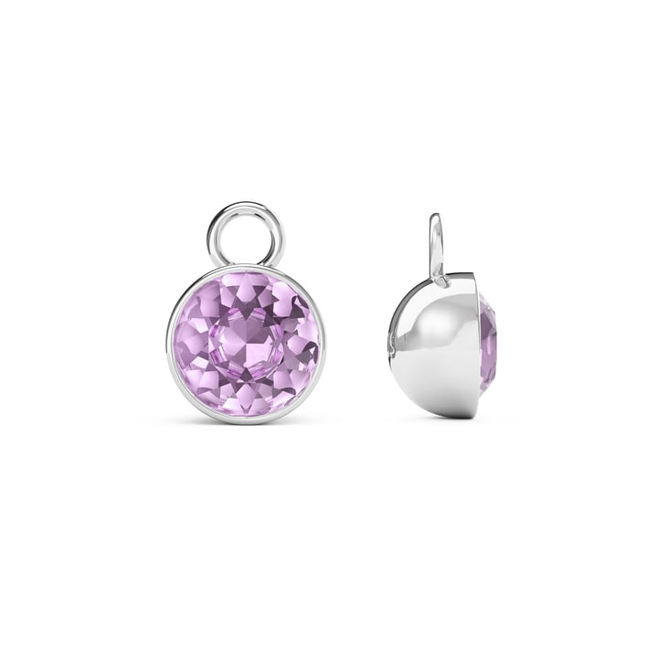 Bella 2 Carat Mix Charms with Violet Swarovski Crystals Rhodium Plated