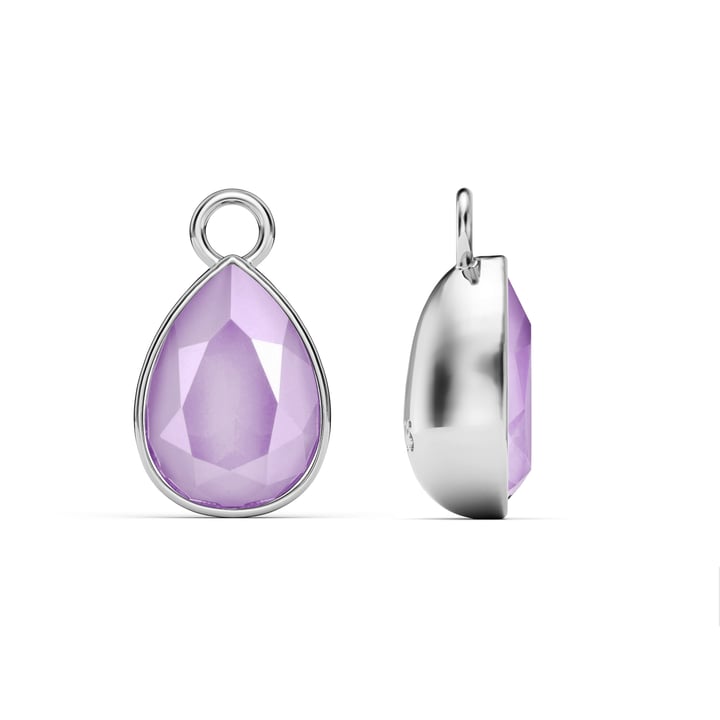 Statement Teardrop Mix Charms with Crystal Lilac Shadow Swarovski Crystals Rhodium Plated
