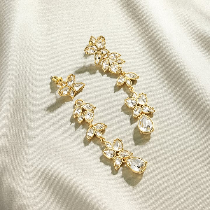 Tatiana Floral Drop Mix Charms Clear Gold Plated