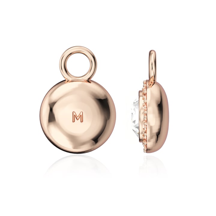 Angelic Circle Mix Charms Clear Crystals Rose Gold Plated