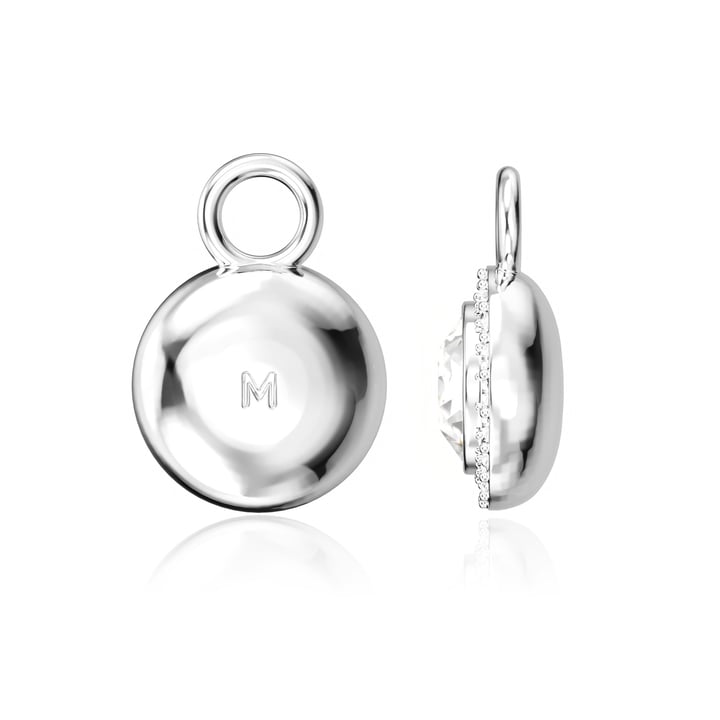 Angelic Circle Mix Charms Clear Crystals Rhodium Plated