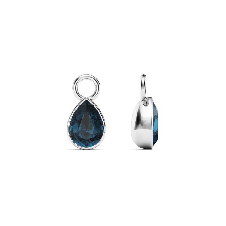 Petite Teardrop Mix Charms with Montana Crystals Rhodium Plated