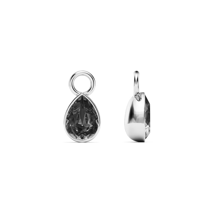 Petite Teardrop Mix Charms with Crystal Silver Night Crystals Rhodium Plated