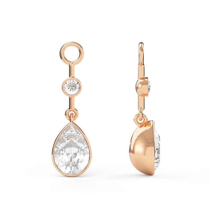 Helena Drop Mix Charms Clear Rose Gold Plated