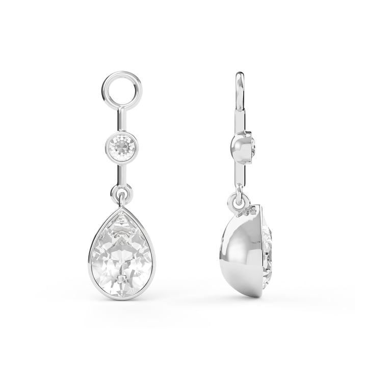 Helena Drop Mix Charms Clear Rhodium Plated