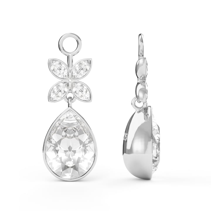 Victoria Teardrop Drop Mix Charms Clear Rhodium Plated