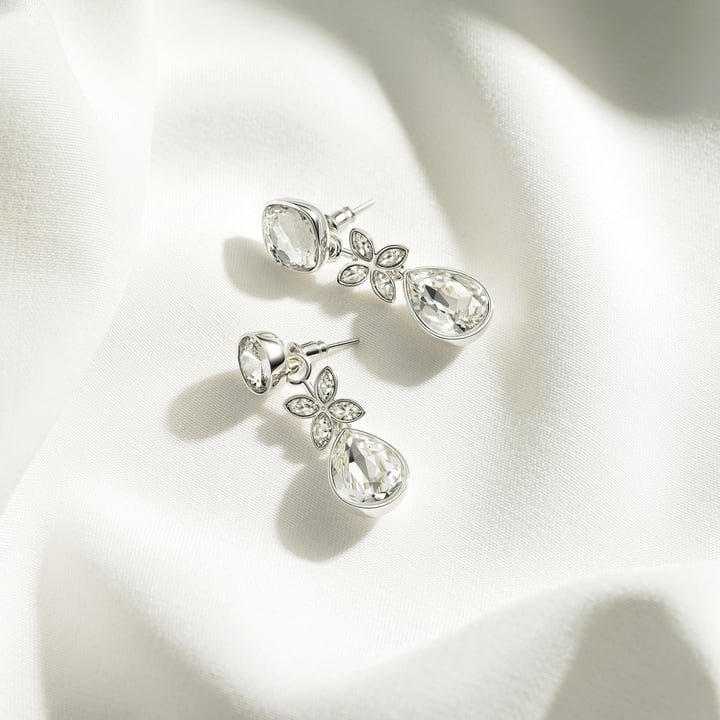 Victoria Teardrop Drop Mix Charms Clear Rhodium Plated